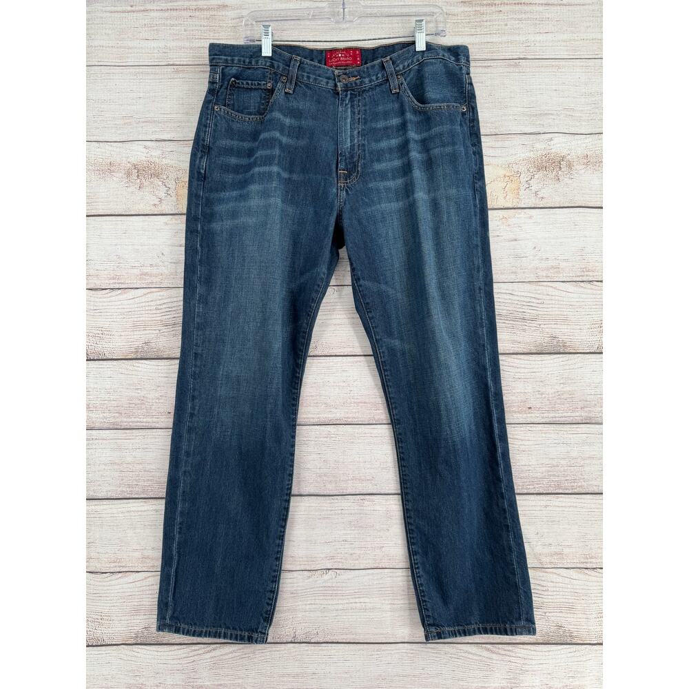 Lucky Brand 221 Original Straight Leg Jeans Mens 36x30 Blue Medium Wash Denim